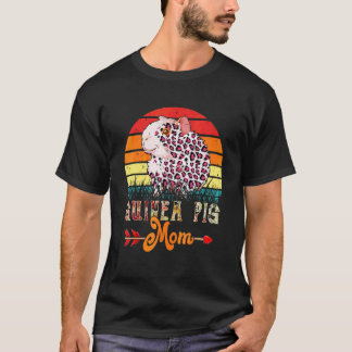 T-shirt Vintage Retro Guinée Cochon Maman Fleurs Léopard G