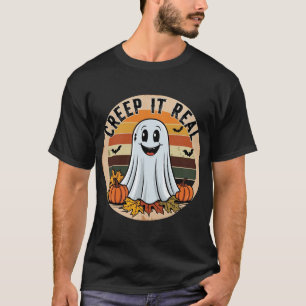 T-shirt Vintage Retro Halloween Ghost "Creep It Real"!