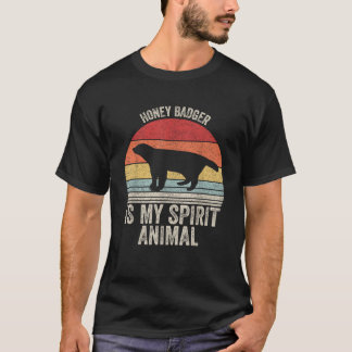 T-shirt Vintage Retro Honey Badger Is My Spirit Animal