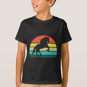 T-shirt Vintage Retro Horse Lover Design Horseback équitat