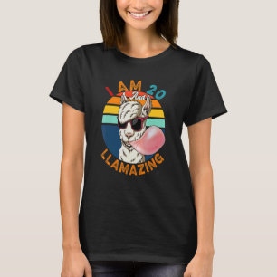 T-shirt Vintage Retro I'm 20 Et Llamazing Llama Sunglasse