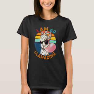 T-shirt Vintage Retro I'm 60 Et Llamazing Llama Sunglasse