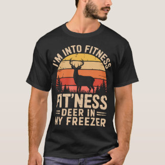 T-shirt Vintage Retro I'M Into Fitness Fit'Ness Deer In