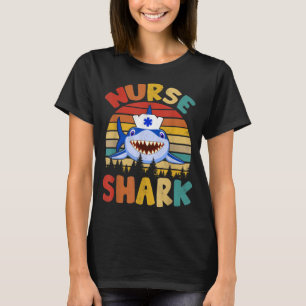 T-shirt Vintage Retro Infirmière Requin Drôle Infirmière S