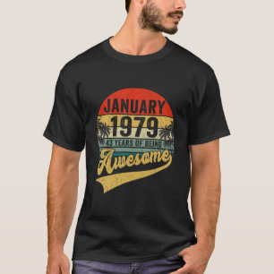 T-shirt Vintage Retro Janvier 1979 43E Cadeaux d'anniversa