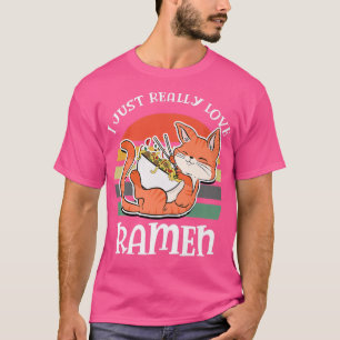 T-shirt Vintage rétro japonais Kawaii Chat Kitten Ramen Bo