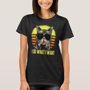 T-shirt Vintage Rétro Je Fais Ce Que Je Veux Ma Chatte Noi
