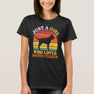 T-shirt Vintage Retro Juste Une Fille Qui Aime La Frontièr