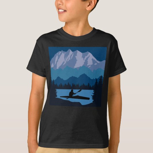 T-shirt Vintage Retro Kayak Canoe (Devant)