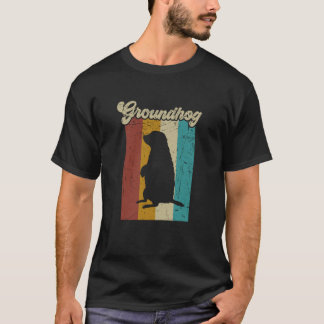 T-shirt Vintage Rétro Marmotte Pour Le Jour De La Marmotte