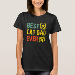T-shirt Vintage Retro Meilleur Chat Papa Jamais Chat Papa