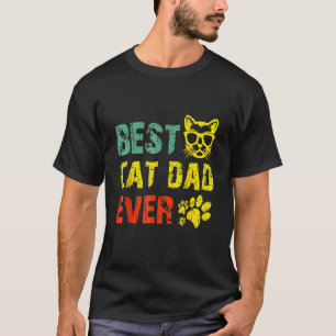 T-shirt Vintage Retro Meilleur Chat Papa Jamais Chat Papa