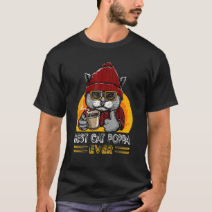 T-shirt Vintage Retro Meilleur Chat Poppa Jamais Drôle Pap