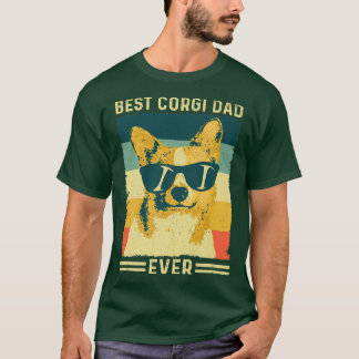 T-shirt Vintage Retro Meilleur Corgi Papa Jamais Fête des 