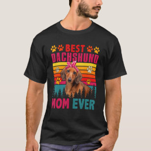 T-shirt Vintage Retro Meilleur Dachshund Maman Jamais mign