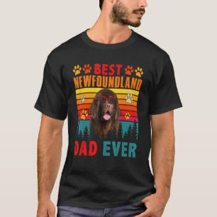 T-shirt Vintage Retro Meilleur papa de Terre-Neuve Jamais