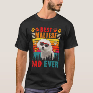 T-shirt Vintage Retro meilleur papa maltais jamais mignon