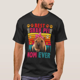 T-shirt Vintage Retro Meilleur Shar Pei Maman Jamais migno