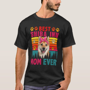 T-shirt Vintage Retro Meilleur Shiba Inu Maman Jamais mign
