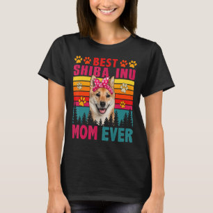 T-shirt Vintage Retro Meilleur Shiba Inu Maman Jamais mign