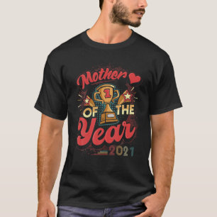 T-shirt Vintage Rétro Mère De L'Année Prix Coeur 2021