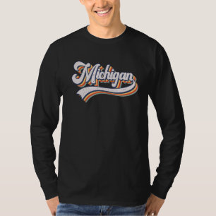 T-shirt Vintage Retro Michigan State Men Papa Maman Bo