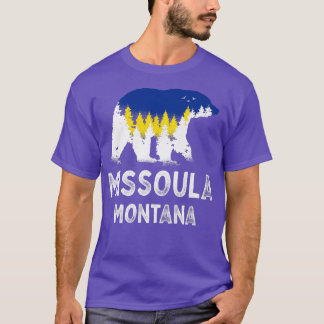 T-shirt Vintage Retro Missoula Montana Grizzly Bear MT Vac