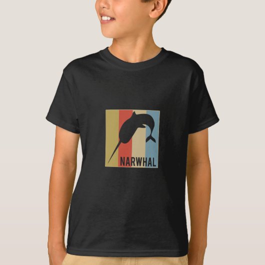 T-shirt Vintage rétro Narwhal (Devant)