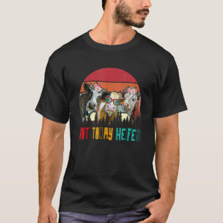 T-shirt Vintage Rétro No Aujourd'Hui Heifer Trois Vaches F
