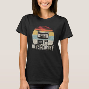 T-shirt Vintage Retro N'oubliez jamais Cassette Audio les