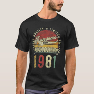 T-shirt Vintage Retro Octobre 1981 40 Ans Limitée Ed