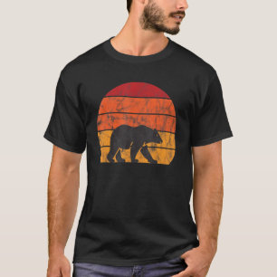 T-shirt Vintage Retro Ours Silhouette Animal Hommes Femmes