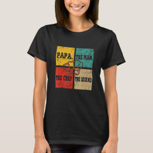 T-shirt Vintage Retro Papa Man Le Chef La Légende Fière