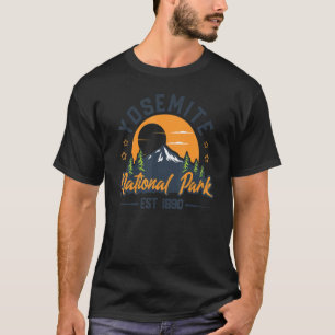 T-shirt Vintage Rétro Parc national Yosemite Est 1890 Moun