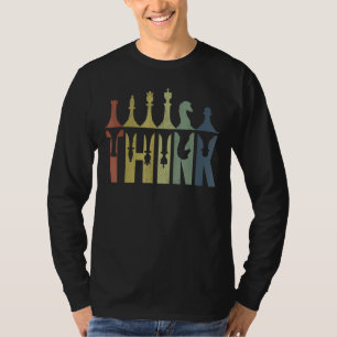 T-shirt Vintage Retro Penser Pièces d'échecs Coach d'échec