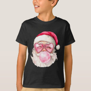 T-shirt Vintage Retro Père Noël Noël Bubble Gum Lunettes d