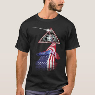 T-shirt Vintage Retro Prisme US Drapeau Cuttlefish