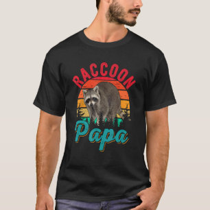 T-shirt Vintage Retro Raccoon Papa Costume Raccoon Famille