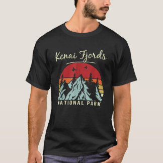 T-shirt Vintage Retro Randonnée Camping Kenai Fjords Natio