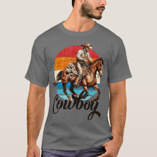 T-shirt Vintage Retro Rodeo Cowboy équitation équitation é