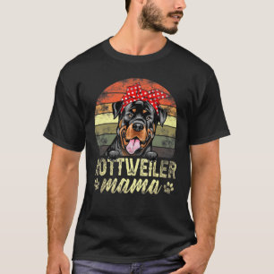 T-shirt Vintage Retro Rottweiler Mama Rottweiler Maman Dog