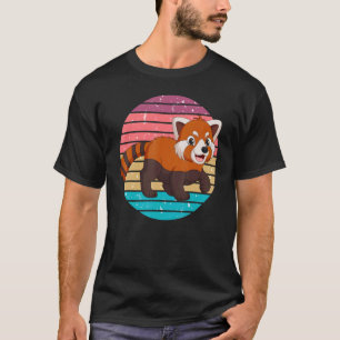 T-shirt Vintage Retro Rouge Panda amusant Rouge Pandas Ani