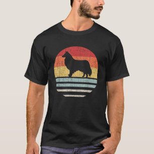 T-shirt Vintage Retro Rough Collie Chien Maman Papa Cute C