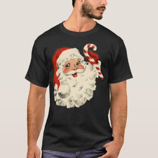 T-shirt Vintage Retro Santa Claus Sucre de canne de Noël H