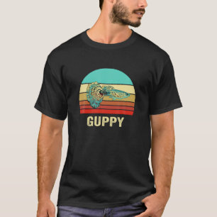 T-shirt Vintage Retro Style Sunset Guppy