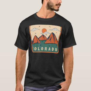 T-shirt Vintage Retro Style US Colorado Ski Mountain Terre