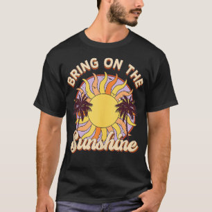 T-shirt Vintage Retro Sunset Été Arc-En-Ciel Apporter Sur