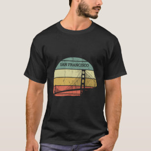 T-shirt Vintage Retro Sunset San Francisco Golden Gate Bri