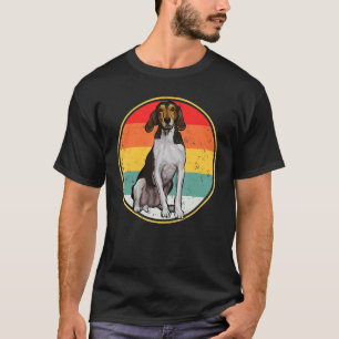 T-shirt Vintage Retro Sunset Trek Walker Coonhound Chien