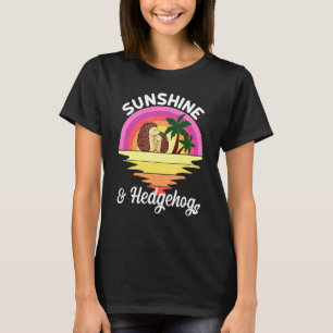 T-shirt Vintage Retro Sunshine Et Hedgie Hedgie Girl P